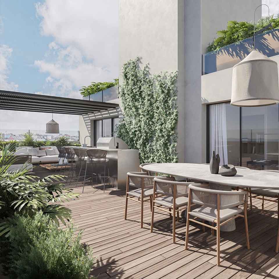 Red apartments in Gaur Islands Jaypee Greens